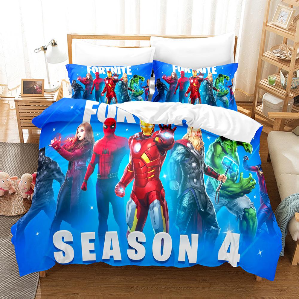 Home Textile Quilt Cover Pillowcase 3D Digital Printing Three-Piece Set American Style