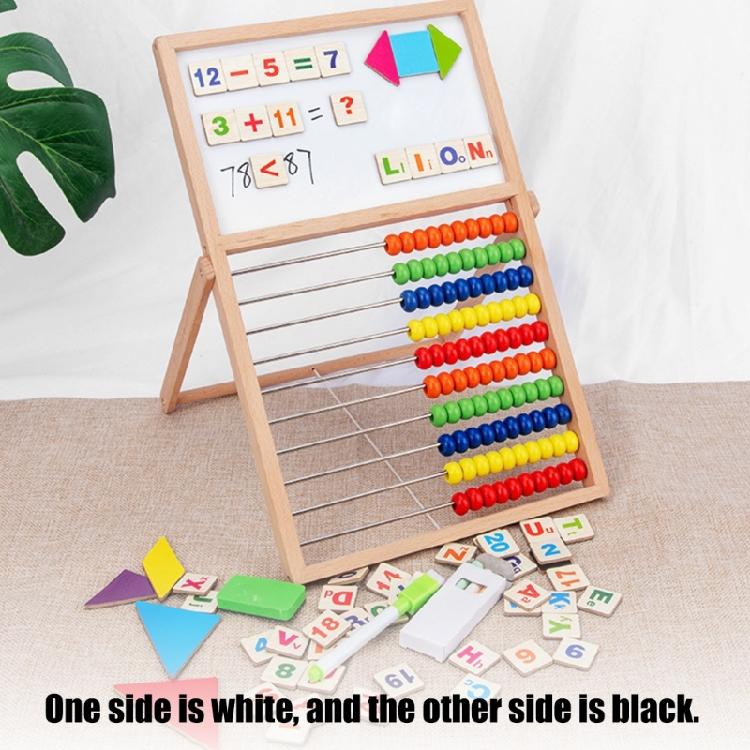 Educational Wooden Abacus Counting Toy Double Sided Magnetic Writing Drawing Board Abacus Math Learning Toy for Kids