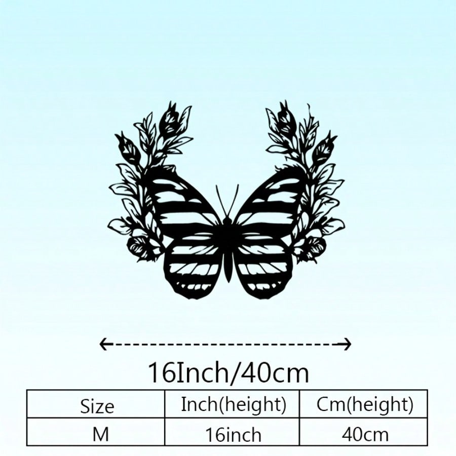 Retro Patriotic Metal Wall Art Iron Butterfly Floral Home Decor Gift