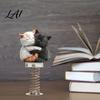 Miniature Cat Dashboard Ornaments Cute Car Decorations with Spring Swing Design 2D Flat Acrylic Kitten Gift for Lovers Ornaments Stable Self
