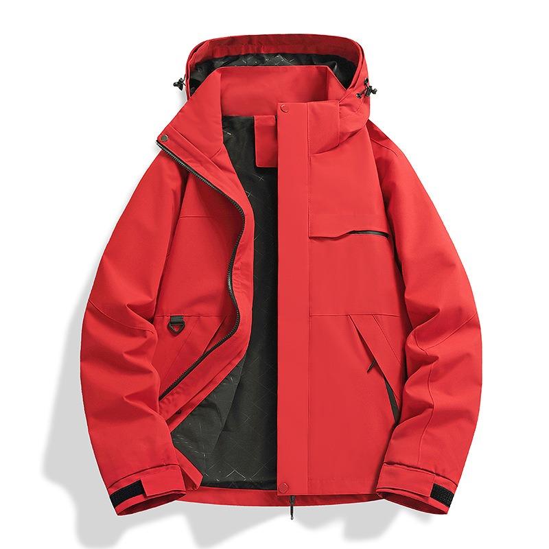 Jacket women's outdoor hiking suit fleece liner windproof and waterproof three-in-one jacket men's customization