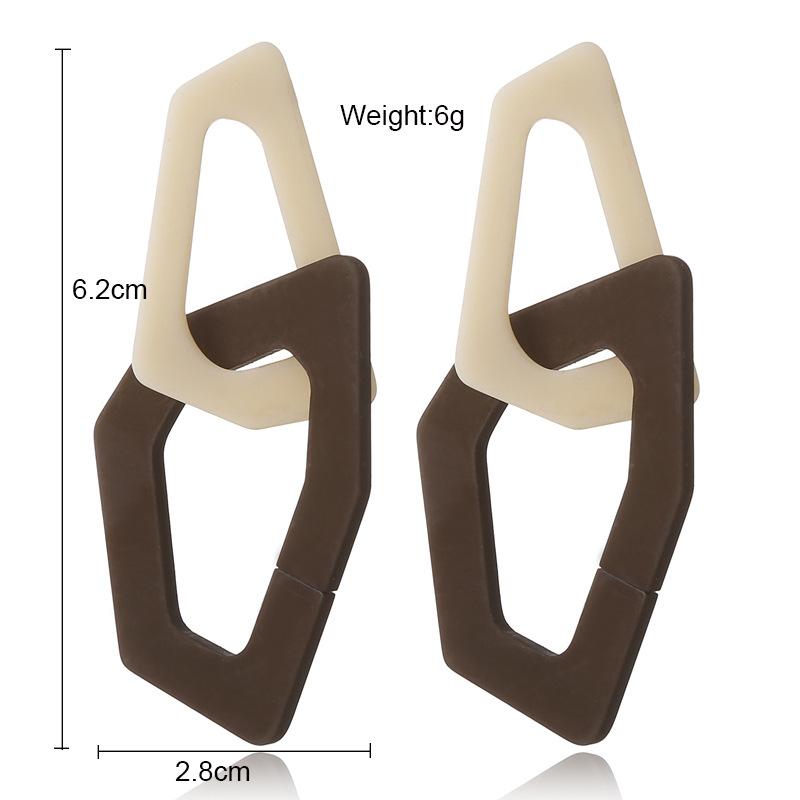 Korean geometric block color blocking fashionable earrings with exaggerated personality acrylic earrings