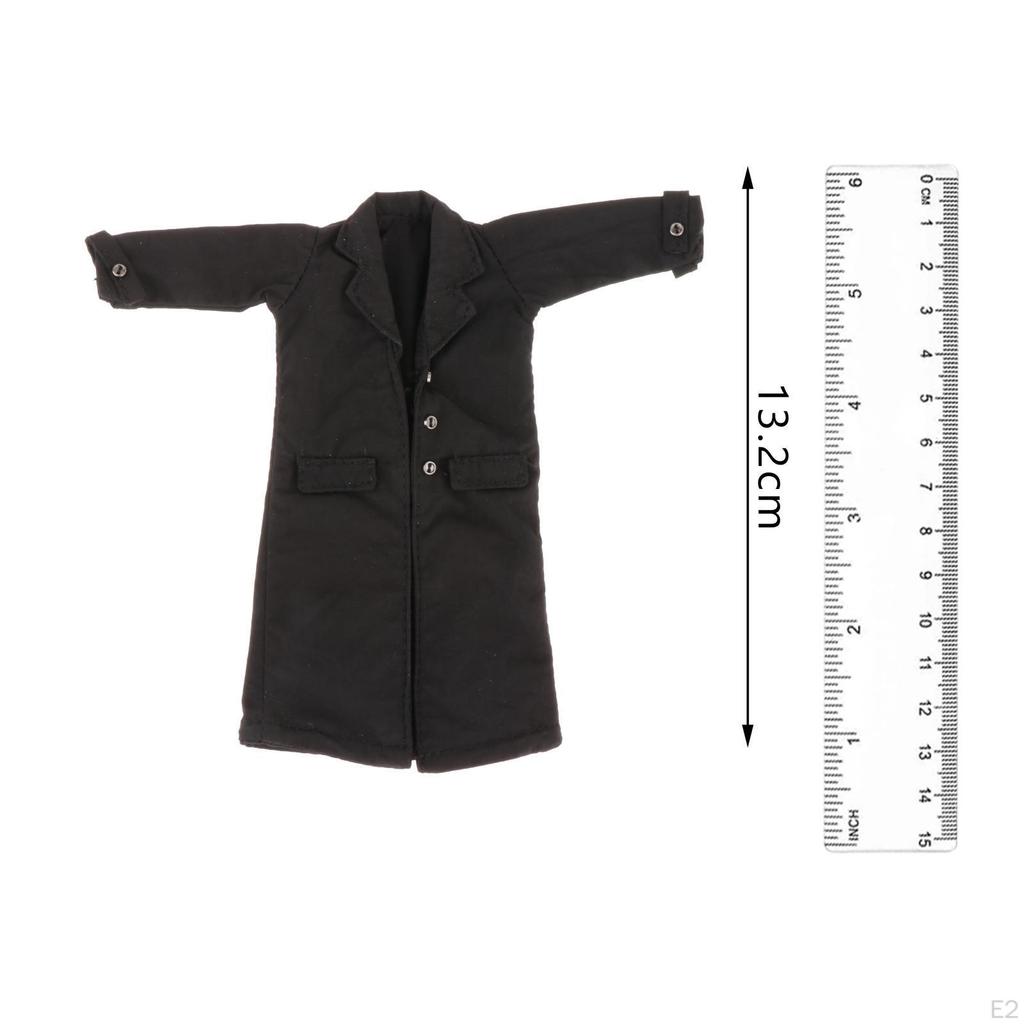 1/12 Male Trench Coat Miniature Soldier Costume Figure for 6'' inch