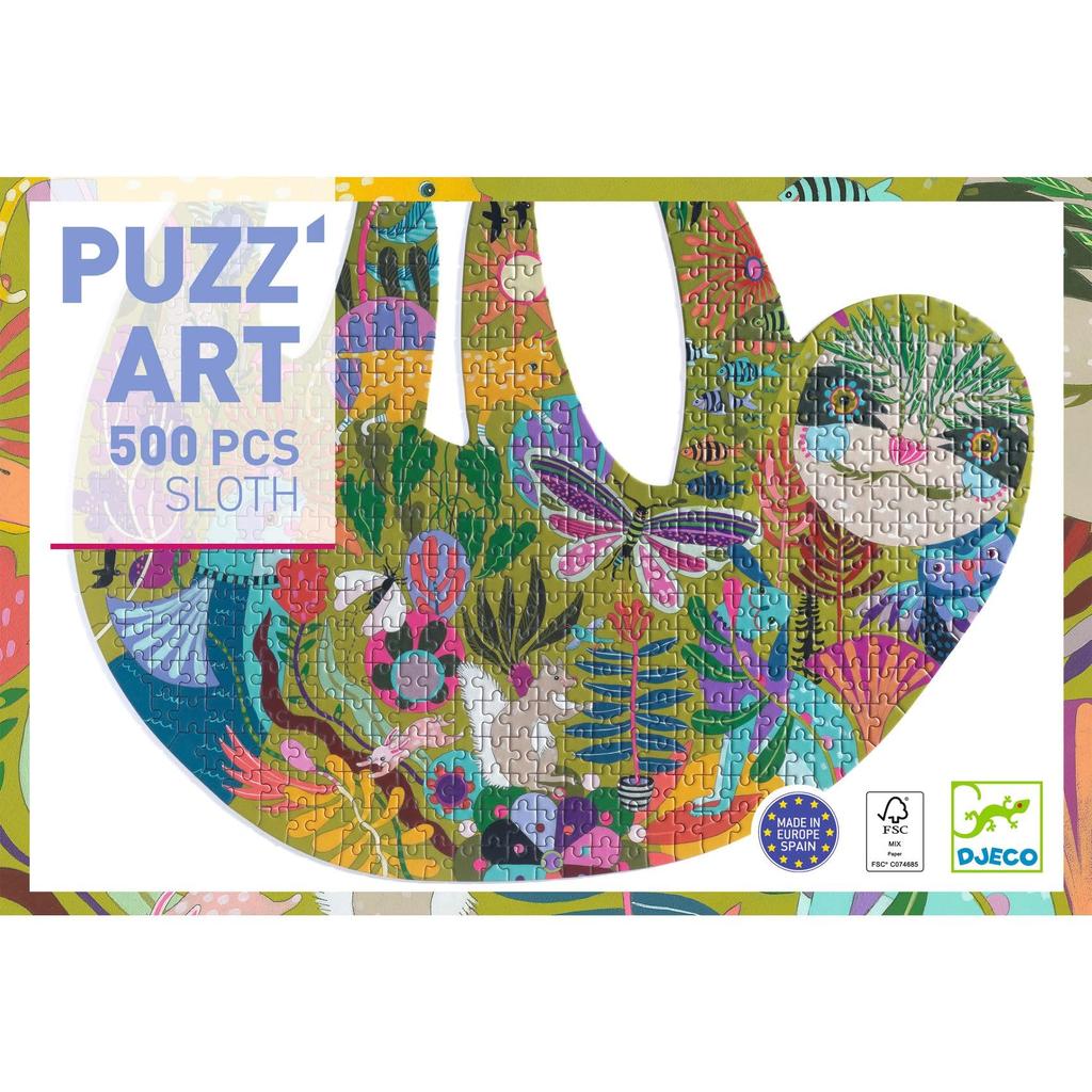 DJECO Faultier 500-Teile-Puzzle, Tierpuzzle, Lernspielzeug für Kinder, Alter 8-9, Mädchen und Jungen, Grundschüler, Geschenk,