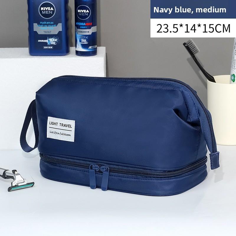 Men Travel Toiletry Bag With Dry Wet Separation And Waterproof Nylon Material For Business Trips