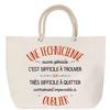 Beach Bag - PLANETEE - A Technician As Great - Rope Handle - Large Size - Multicolored Cotton