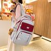 Women's Schoolbag Junior High School Student Color Block Backpack Computer Backpack