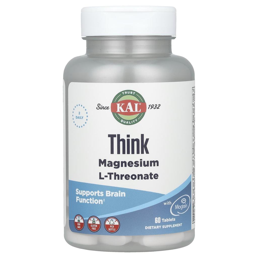 KAL, Brain-Enhancing Magnesium l-Threonate, 60 Tablets