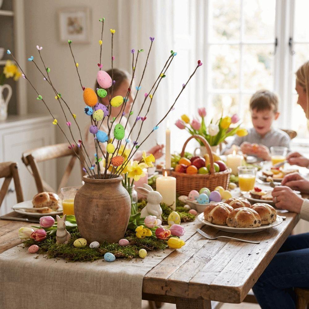 Colorful Foam Eggs Berry Branch Plastic Realistic Easter Egg Artificial Flower DIY Handmade Simulation Egg Fake Plants