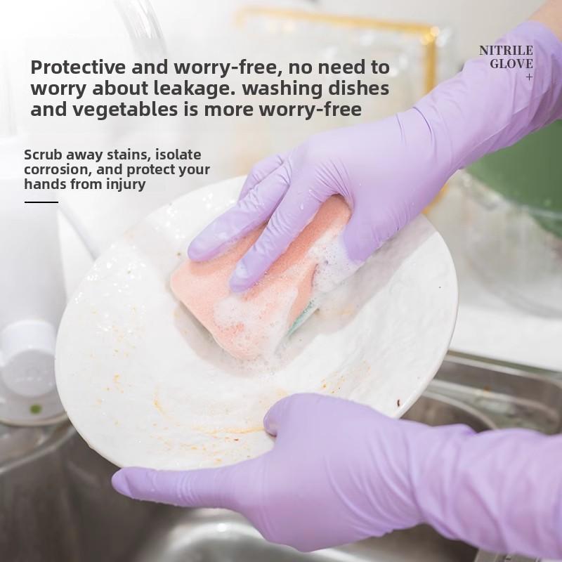 10 Pares de Luvas de Limpeza Descartáveis Impermeáveis e Resistentes a Óleo para Lavar Louça na Cozinha Especificação de Grau Alimentar