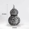 Necklace Vintage Plated Blessing Filigree Hollow Gourd Couple Pendant