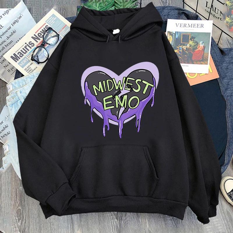 

Середньозахідні емо-толстовки з капюшоном і довгими рукавами, зимовий повсякденний світшот, графічний одяг, топи з принтом Sudaderas Harajuku Streetwear S