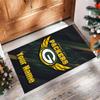 Green Bay Packers Crystal Velvet Rug, Custom Name Text Personalized Non‑Slip Floor Mat for Home Decor Gift