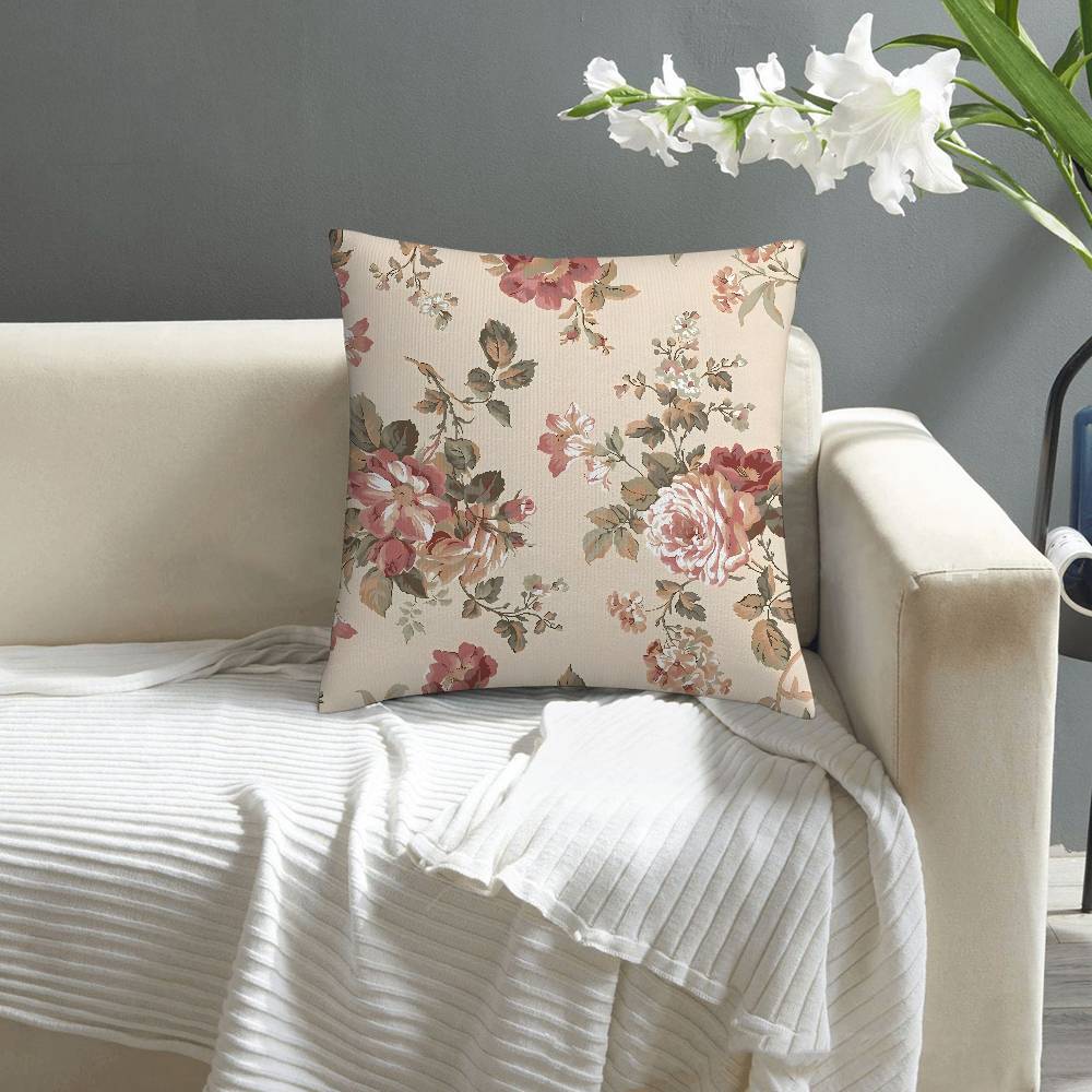 Floral Rose Pattern Pillow Case Sofa Decorative Home Double-sided Print Plush Square Throw Pillow Covers Cushion Decor Cover