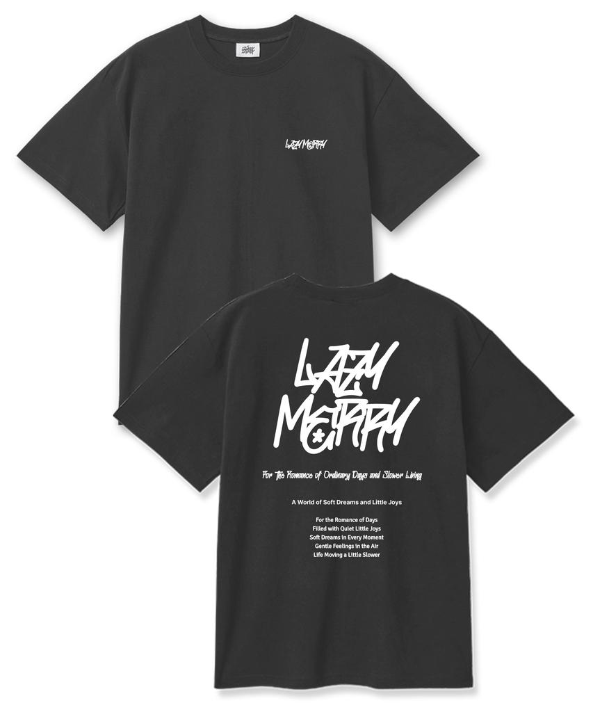Leijimeli Award 20-Count Cotton Oversized Short Sleeve T-Shirt Dark Gray