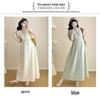 2026 Summer Maternity Dress: Elegant Neckline with Sequins, Loose Fit