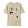 Eat Sleep Fish Repeat Tshirt Hip Hop Fashionable  Tops Shirts Adult TShirt Red And Black Graphic T Shirt