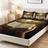 Latacaca 3pcs Religious Bible and Cross Fitted Sheet Set 1 Fitted Sheet and 2 Pillowcases All Seasons Bedding Set Perfect