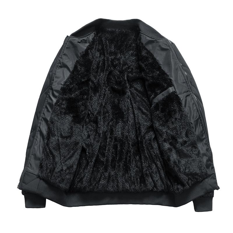 Winter Cotton-padded Men's Velvet Flight Jacket, Thermal Cotton Clothes Men's Thickened Baseball Clothes