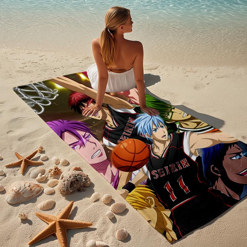 proof beach towel with a Kuroko's Basketball2 pattern - soft,absorbent,quick-drying,machine washable - perfect for swimming,camping,bathing