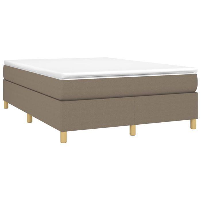 Maison Exclusive - Sommier à lattes de lit avec matelas Taupe 140x190 cm Tissu