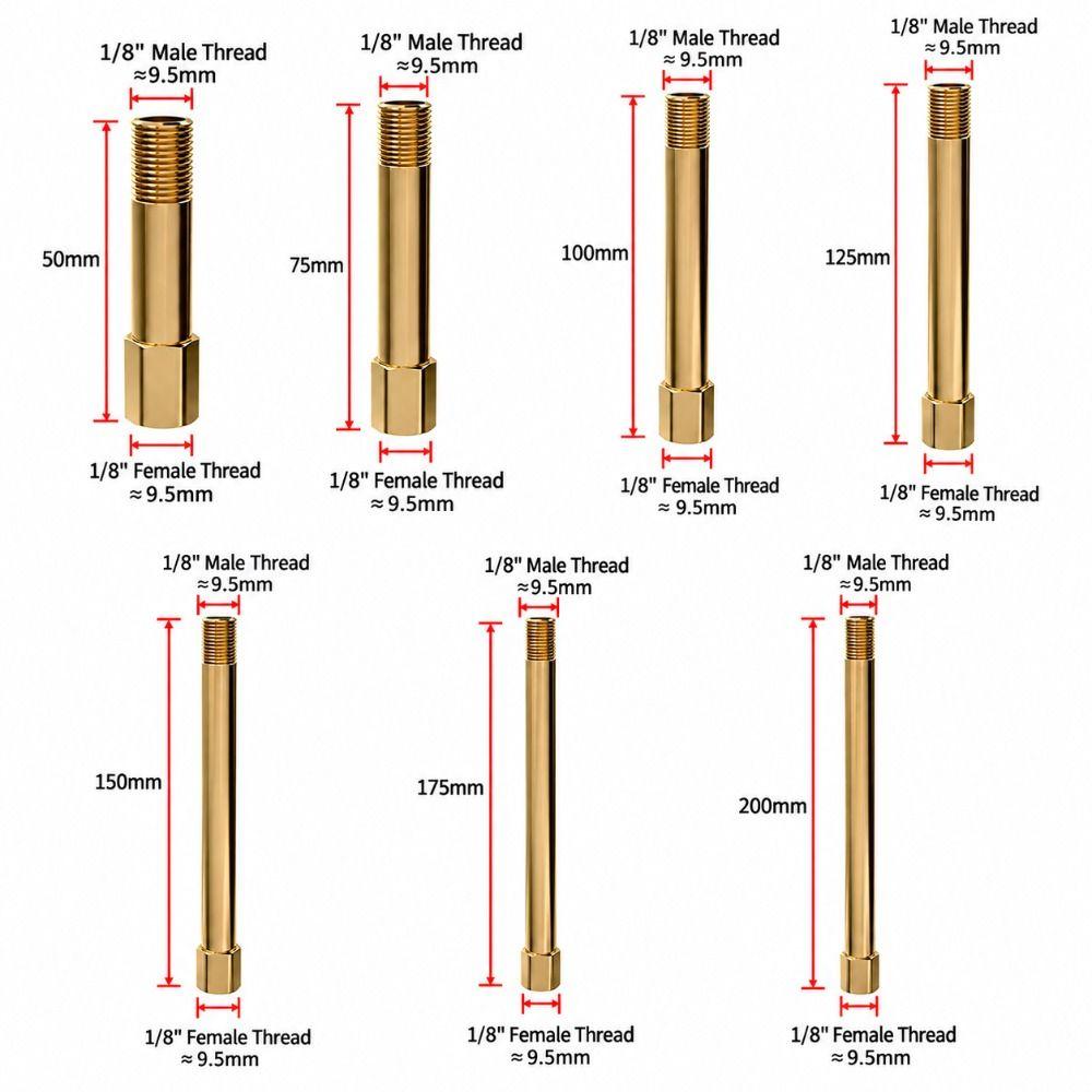 1/8" 1/4" Messing Verlängerungsnippel 50mm-200mm Außengewinde Innengewinde Fitting Für Wasserleitungen