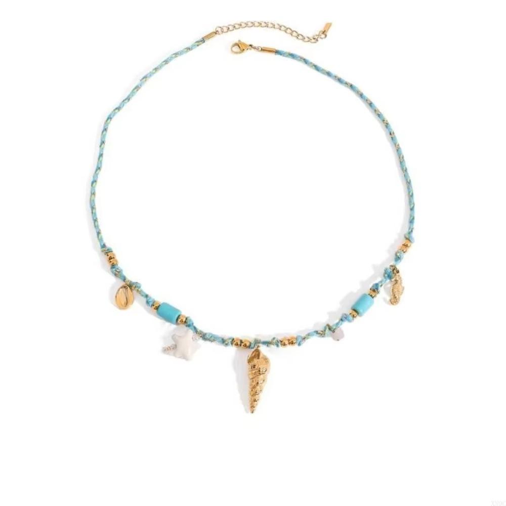 Fish/Shell/ Starfish Pendant Necklace Bohemia Clavicle Chain Ethnic Style Choker Necklace  Holiday