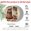 2D Flat, 1pc Round Aluminum Hanging Sign, Happy 4th Of July Patriotic Cake & American Flag Design, Vintage Independence Day Wall Decor, Perfect for
