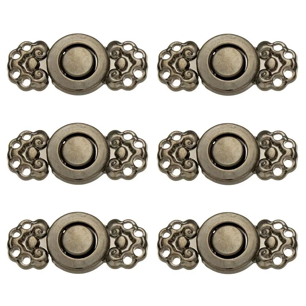 6 Stück Retro Schalspange Strickjacke Verbindungsverschluss Metallknöpfe Umhang Umhangverschluss Cheongsam Schnalle