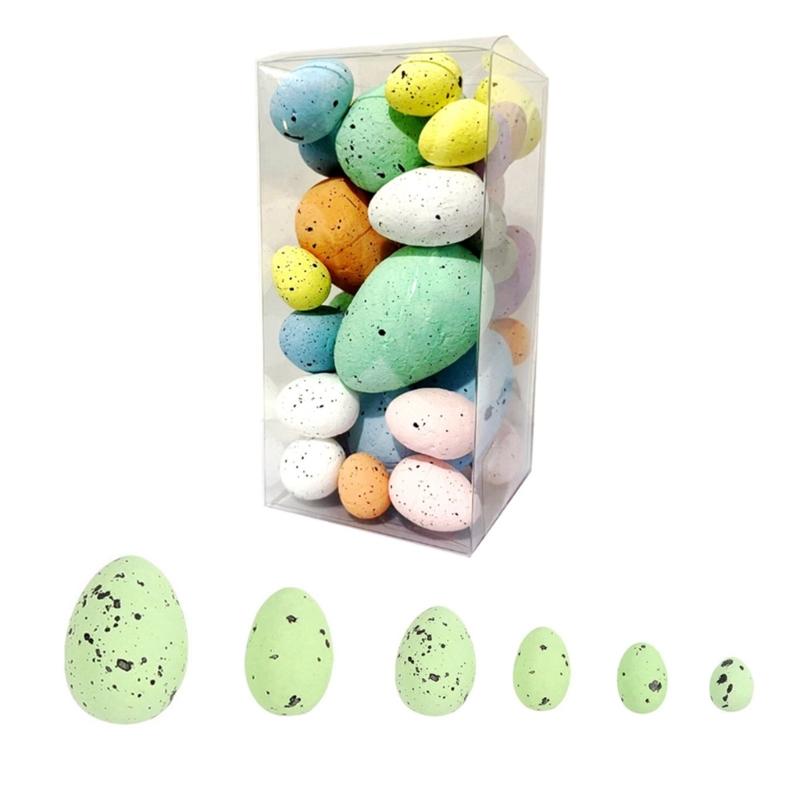 

Pack Of 35 Colorful Painting Easters Eggs for Home Decoration Painted Pigeons or Bird Eggs Party Celebration Supplies 1
