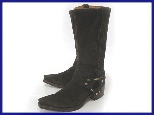 

JUDY ROTHSCHILD Leather Goodyear Suede Western Boots [37/23.5/Dark Brown]