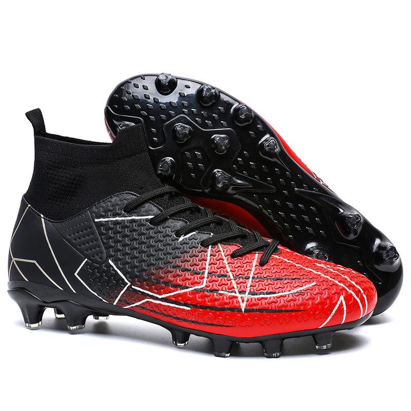 High-top football shoes tf broken nails artificial turf boys and girls teenagers students leather feet school training shoes