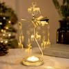 INS Style Rotating Tea Light Holder Heat Powered Stainless Steel Carousel Candle Stand for Desk Ornament