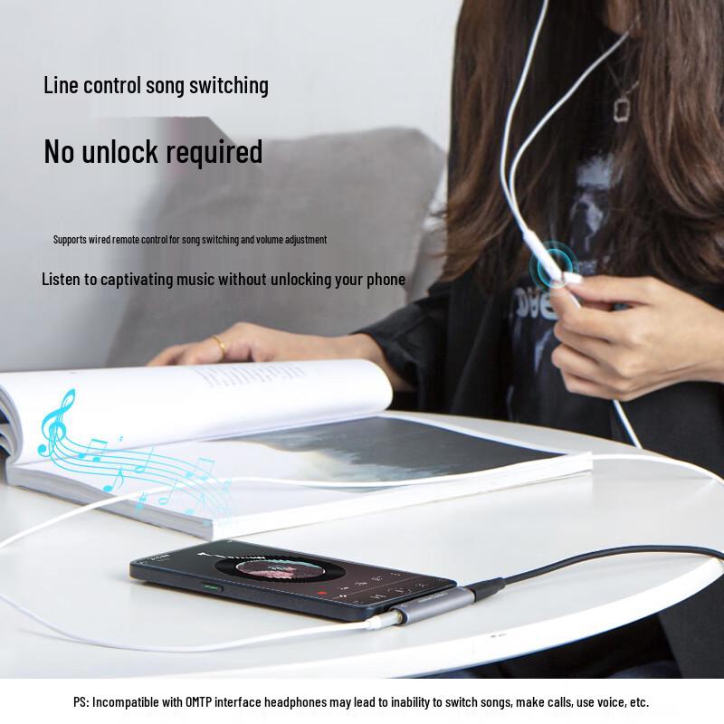 Type-C to 3.5mm Headphone & PD Charging Adapter with DAC