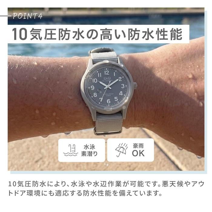 [Citizen Q&Q] Analog Solar Watch 100m Water Resistant Nylon Band E05A-003VK Men's Navy