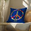 P-Peace And Love Cushion Cover Soft Short Plush Pillow Cover Smooth Cozy Texture Aesthetic Cushion Case Home Decor