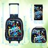 Rollender Rucksack für Jungen, Kinder Schultasche mit Rollen und Lunchtasche, Schultasche auf Rädern für Kinder