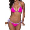 Erotic Lingerie European and American Women Plus Size Sexy Bundled Seduction Color Matching Three-point Bikini Bikini