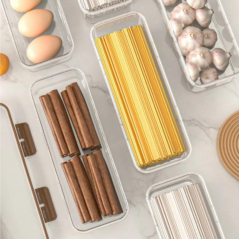 Sealed Dry Box Pasta Spaghetti Box Hermetic Jar Fruit Plastic Kitchen Fridge Household Organization Storage Containers Box