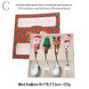 Reindeer Cartoon Christmas Spoon & Fork Set - Cute Stainless Steel Gift in Color Box