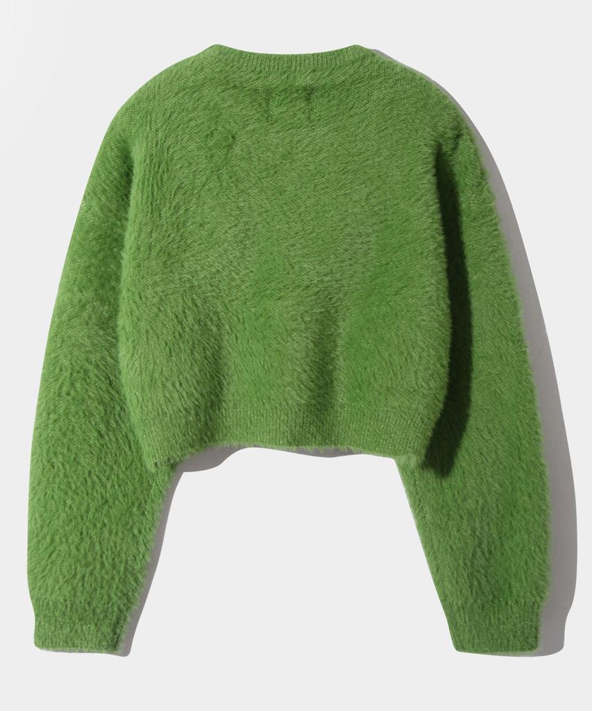 Dimiteulibeullaeg Essential Crop Hairy Round Knit_Light Green