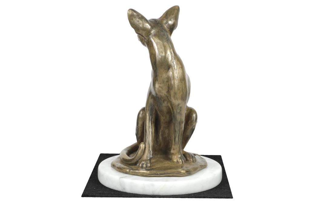Kot Egipski Mau - Statuetka Kota, Figurka Na Białym Marmurze, Trofeum Na Wystawę Psów Marki Art-Dog