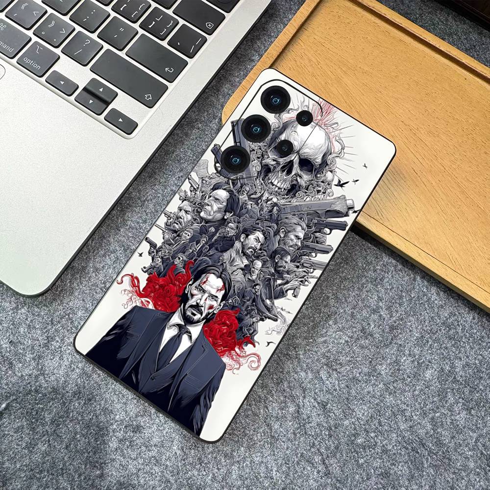 1pc Classic J-john Movie W-wick Phone Case For Samsung S 24 Fe 25 Ultra Plus 20 Lite 21 30 22 23 24 22 Ultra 5G Fundas