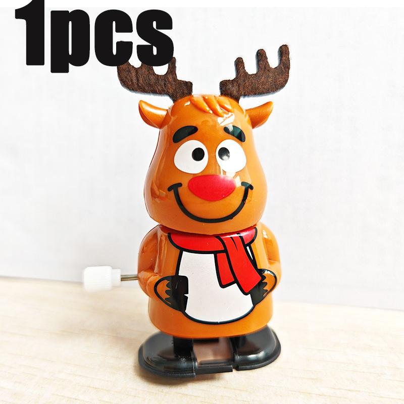 Christmas Mini Wind-up Jumping Toy Festive Wind-Up Figurines Playthings Favors Santa Claus Snowman Home Decor Party Gift