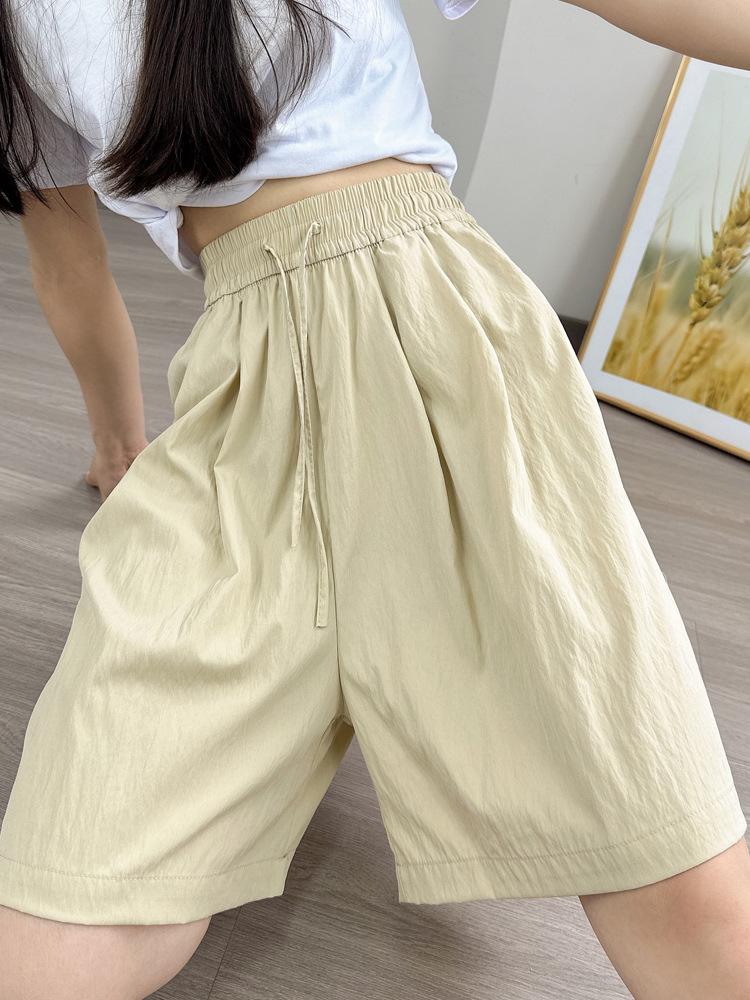 Colorful High-Waist Ice Silk Women's Loose Slimming Wide-Leg Summer Shorts