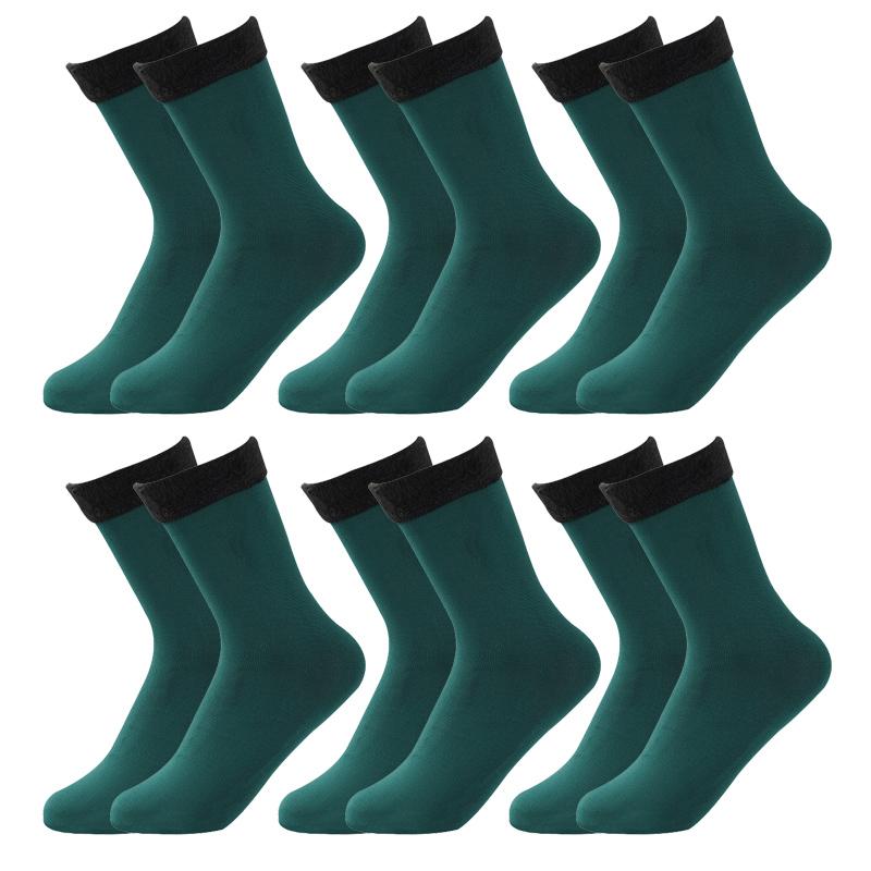 

6 пар женских флисовых теплых носков, мягкие дышащие влагоотводящие носки, зимние рождественские подарочные носки One size