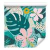 Tropical and Trendy Colorful Leaves and Flowers Wallpaper 50x1000