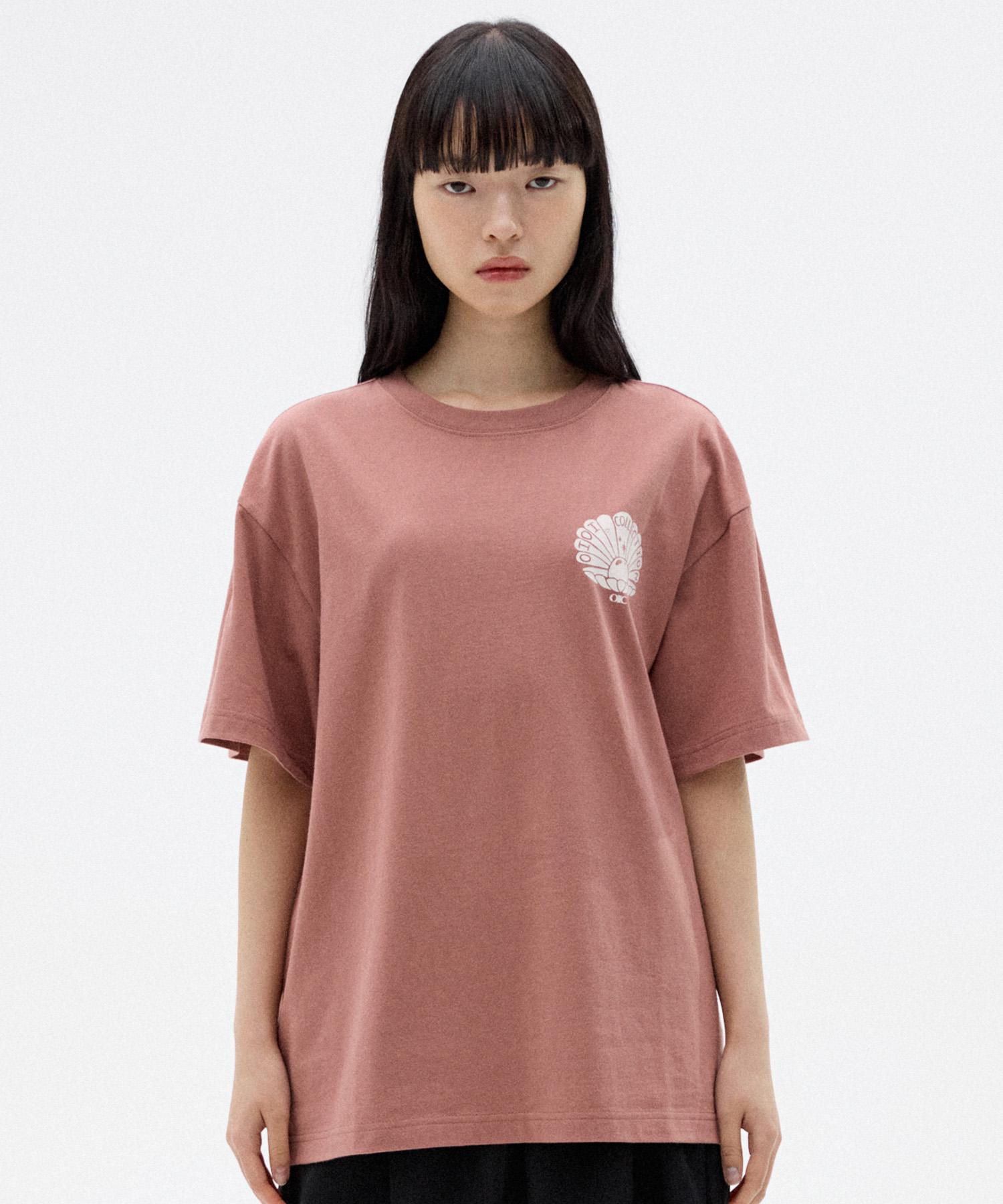 Oioi Collection Shell Graphic Oversized T-Shirt [Mocha] Mocha/S