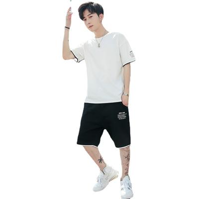 Summer Round Neck Short Sleeve Leisure Suit Men's Sports Two-piece Set