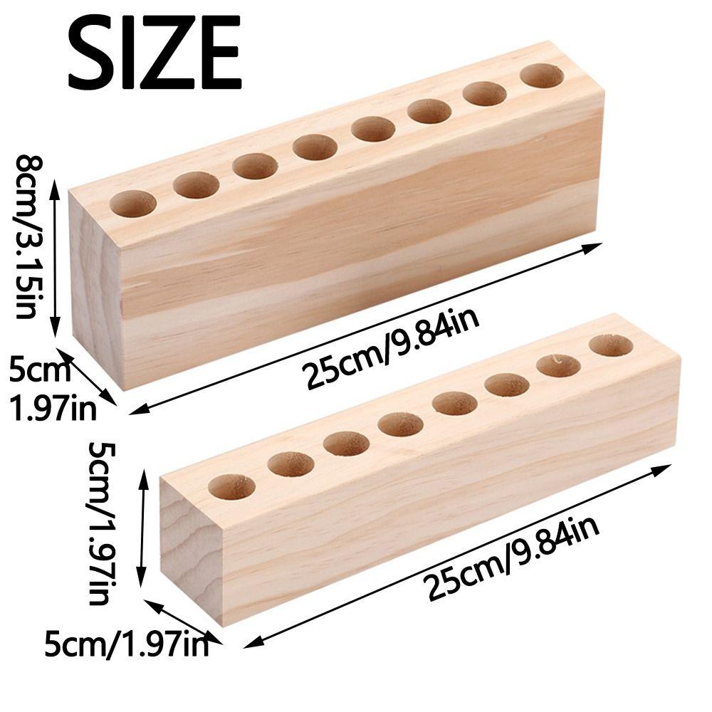 8 Grids Wooden Lipstick Organizer Household Toothbrush Holder Brush Display Case  Desk Accessories